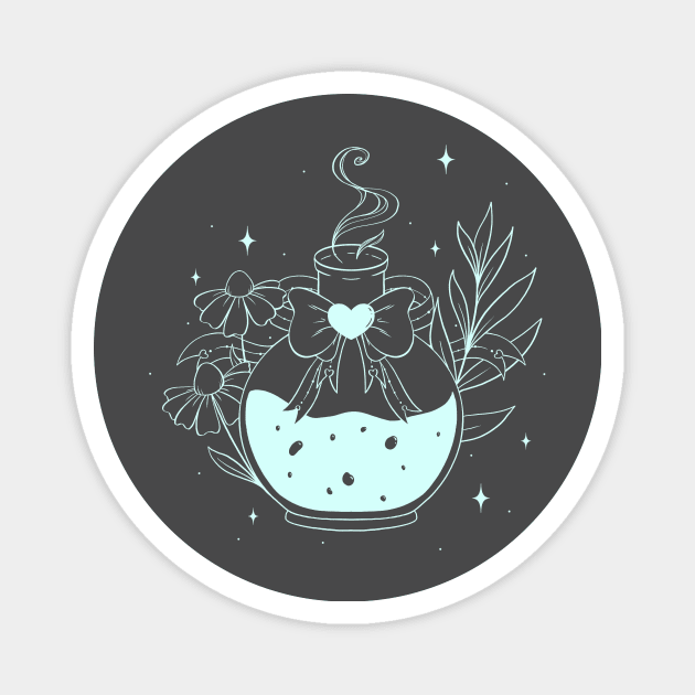 Mint Magic Potion - Chamomile and Greenery Magnet by Cosmic Queers